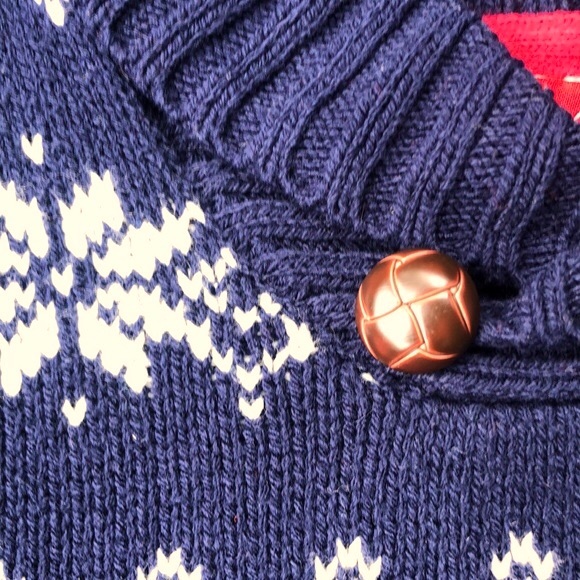 FAIR ISLE ELBOW PATCH COWL NECK SWEATER GNOME SNOWFLAKE PATTERN BOYS SIZE 2T - Picture 6 of 6